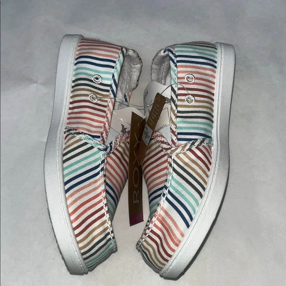 Roxy Kids Striped Slip-On shoes - Pink, Blue, Brown